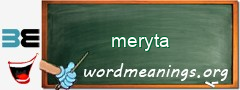 WordMeaning blackboard for meryta